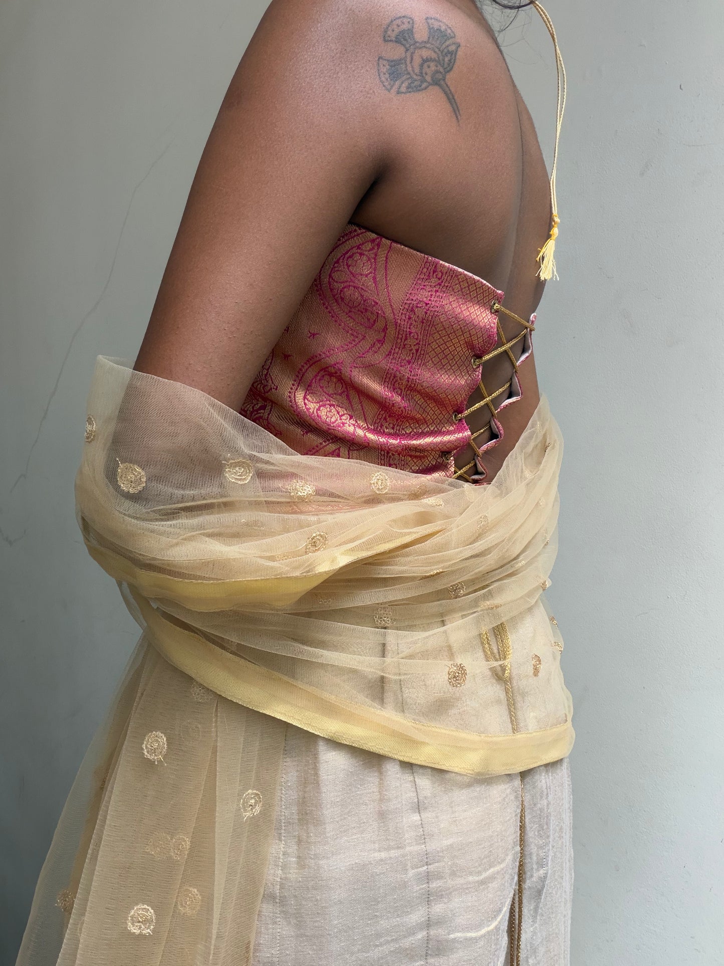 Kumari: Pink & Cream Brocade