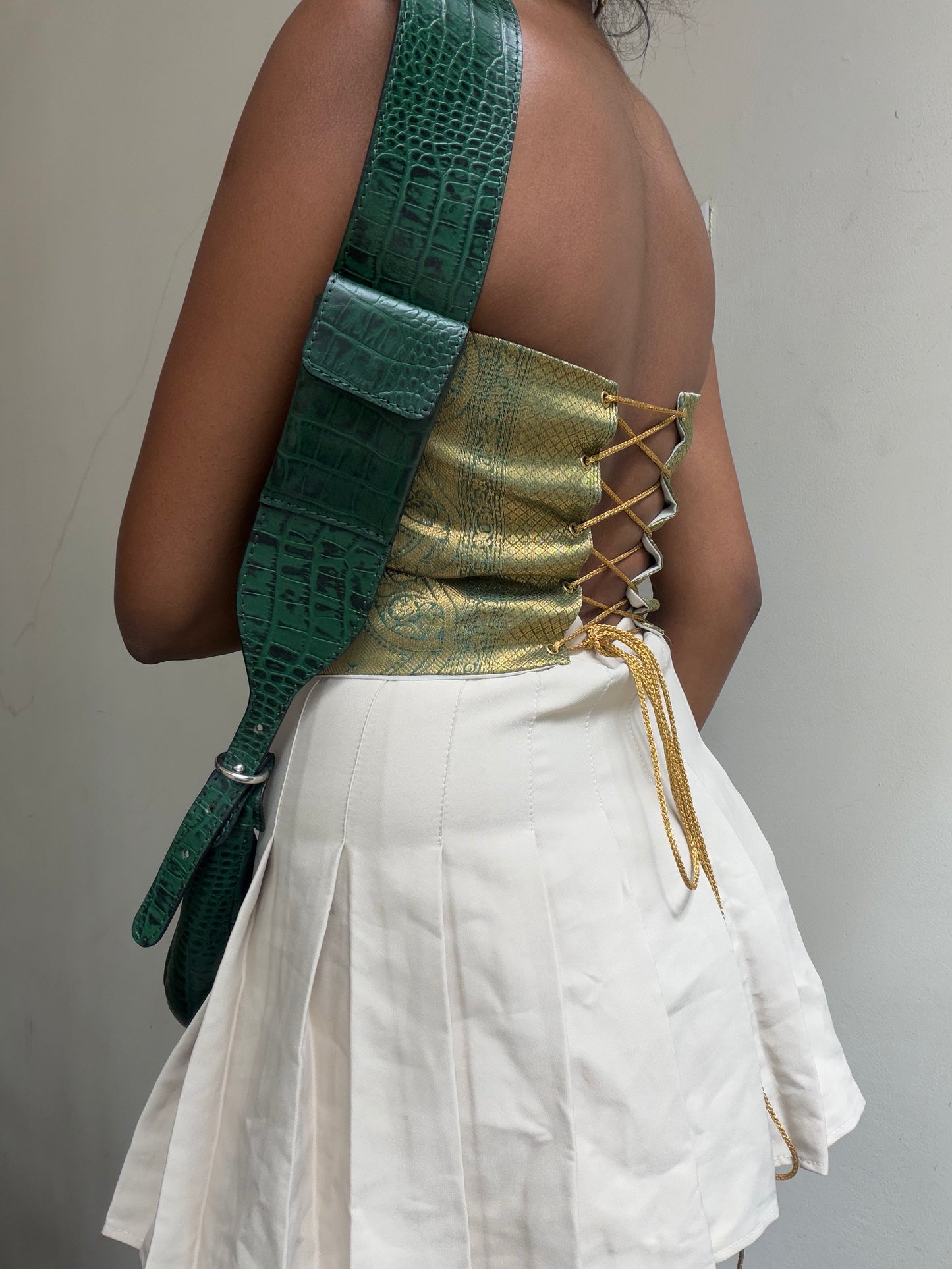 Kumari: Green & Cream Brocade