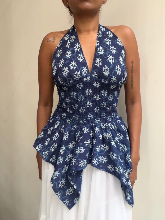 Preksha: Indigo Floral Batik