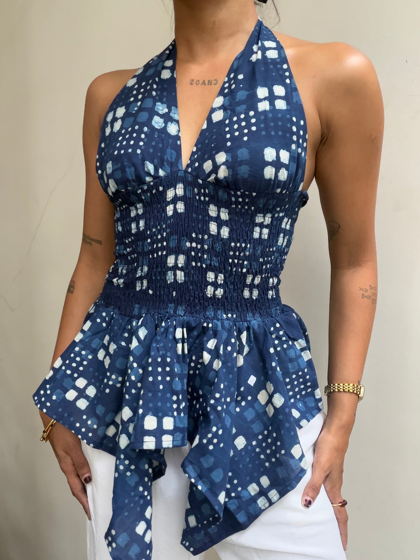 Preksha: Indigo square & polka Batik