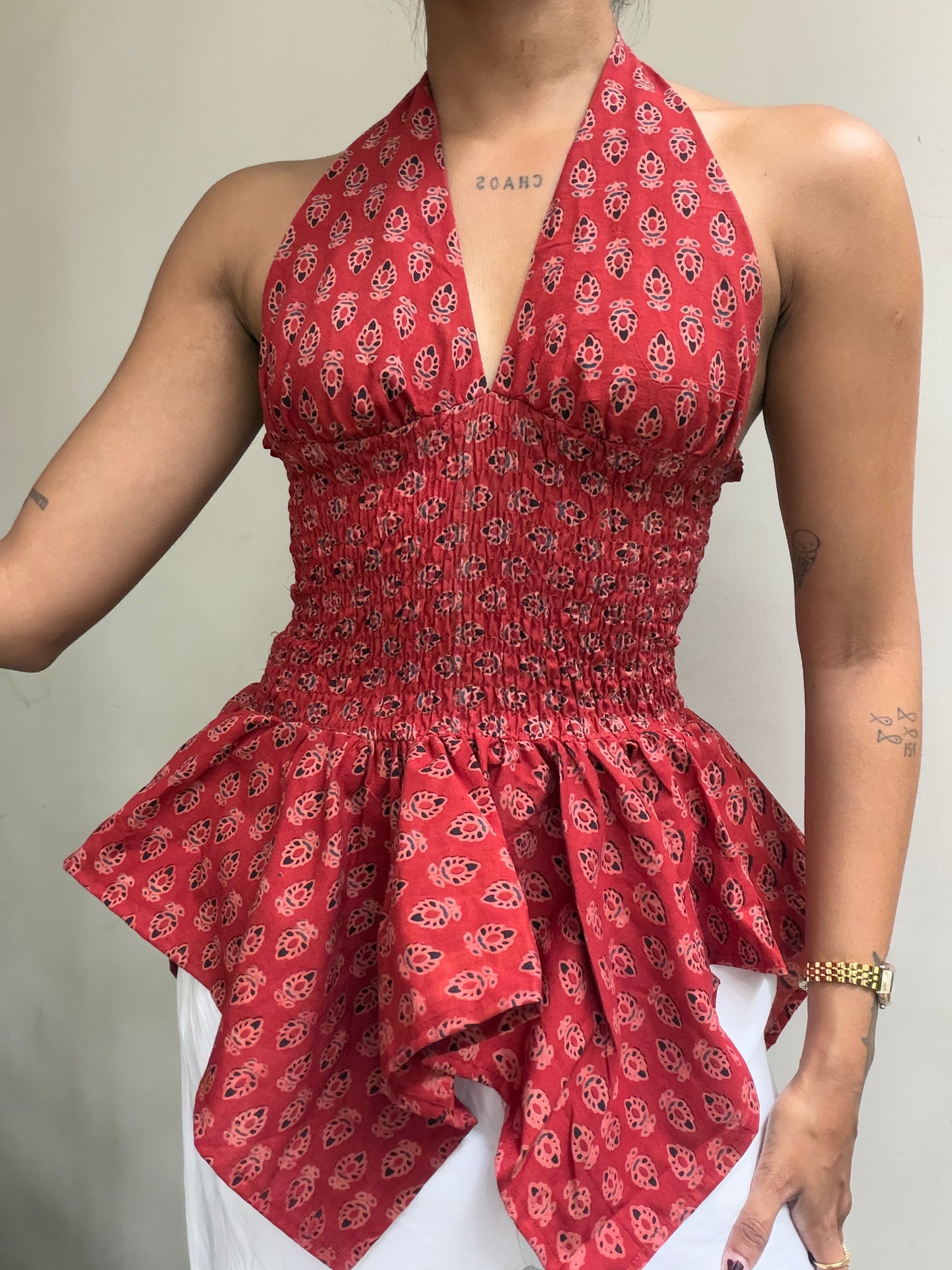 Preksha: Red Dainty motif Ajrakh